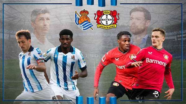  Cartel del amistoso entre la Real y el Leverkusen.