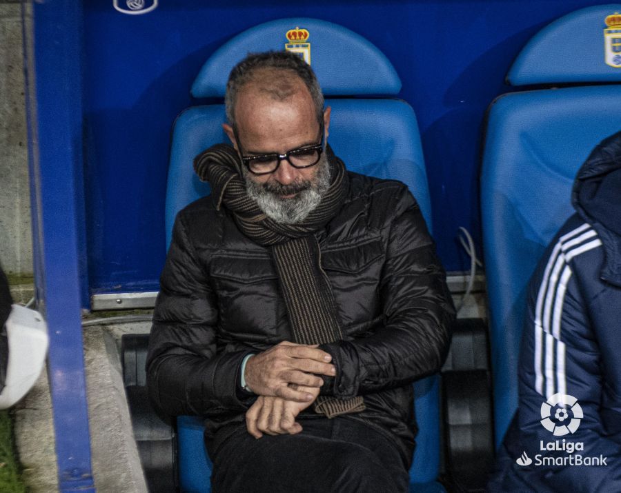 Cervera, durante el Oviedo-Mirandés.