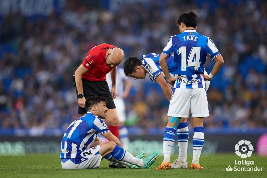  David Silva cae lesionado en el Real Sociedad - Almería.
