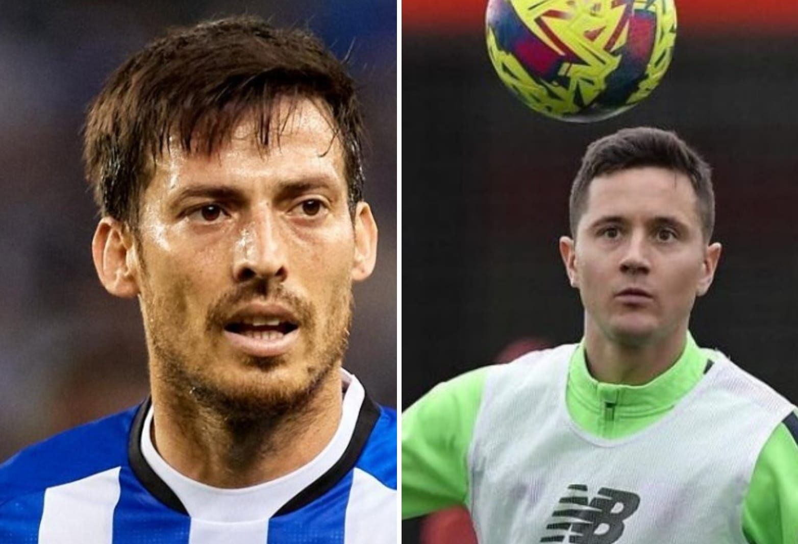  David Silva y Ander Herrera, jugadores de la Real Sociedad y el Athletic.