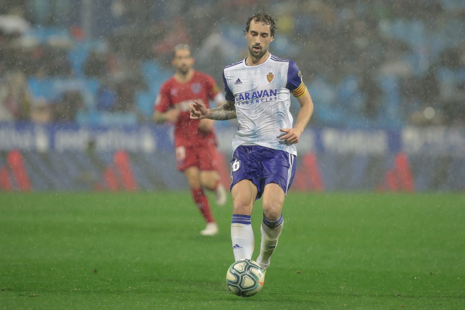 Eguaras, durante el Real Zaragoza-Numancia.