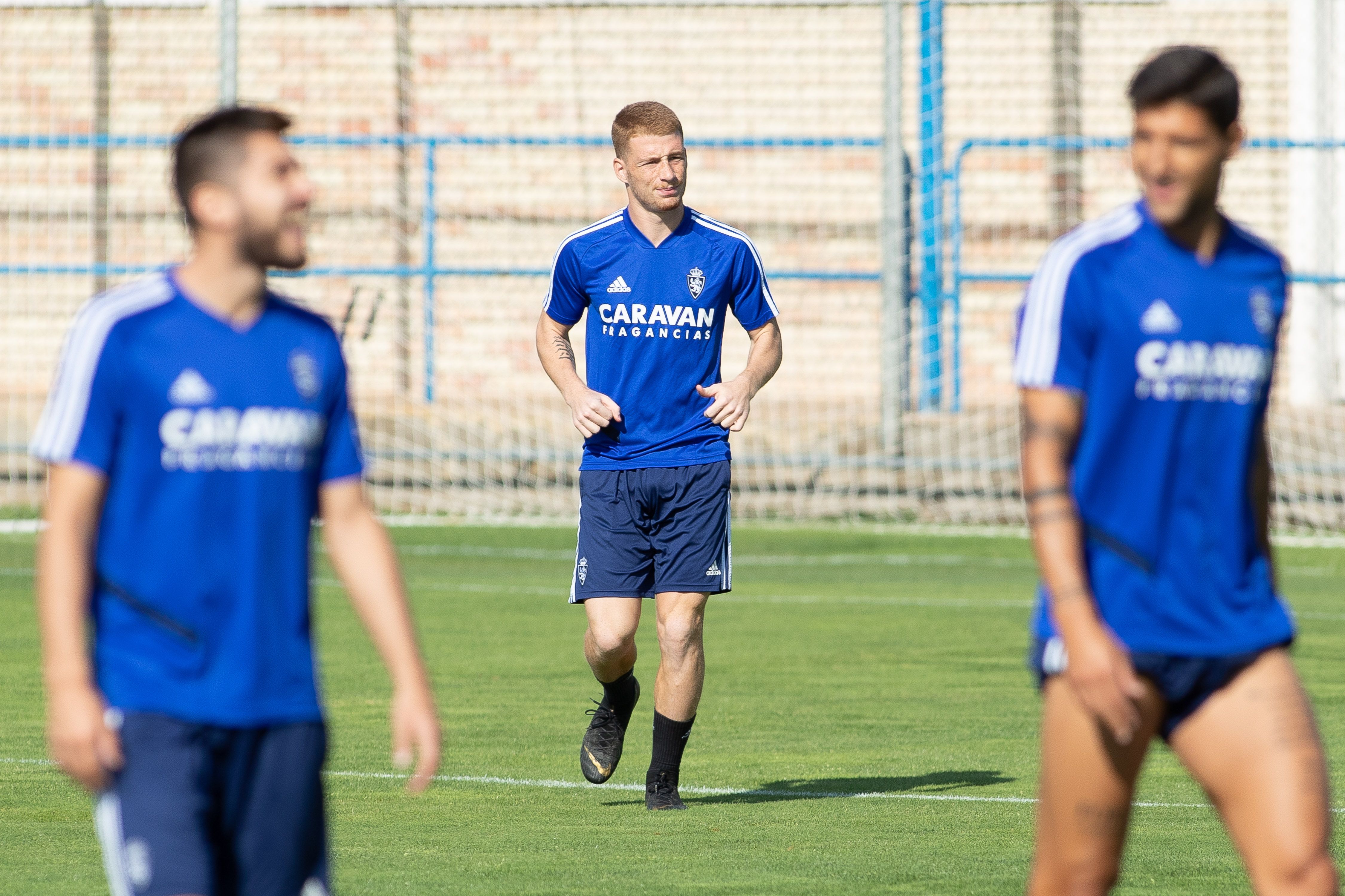  David Vicente, en un entrenamiento Real Zaragoza.
