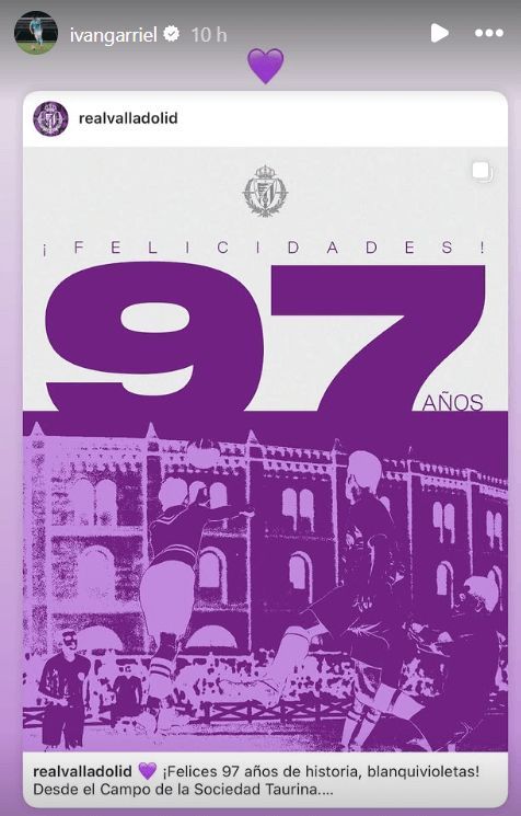  Garriel felicita al Real Valladolid.