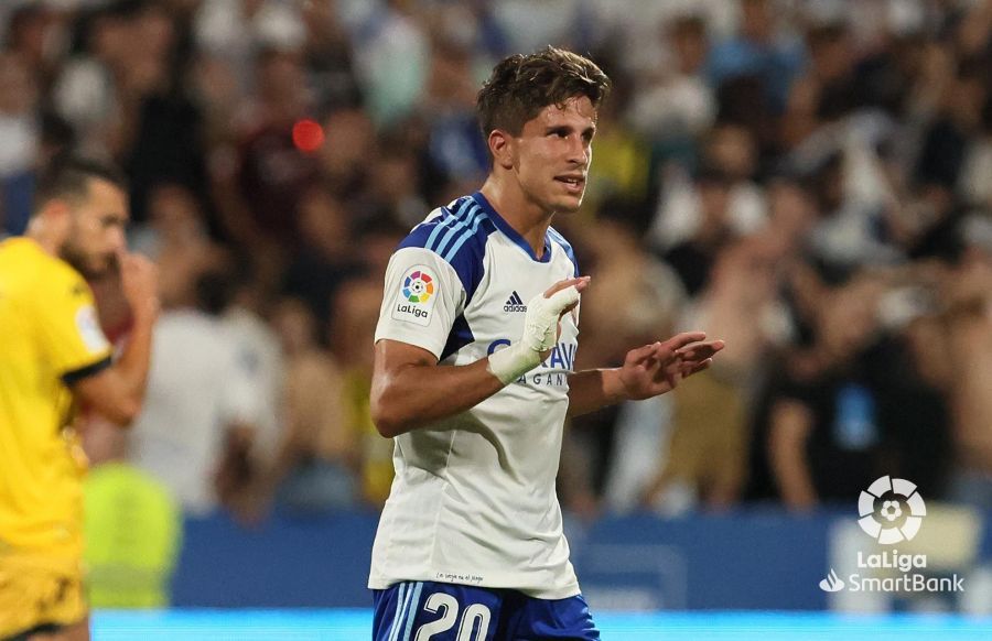  Giuliano Simeone, durante el Real Zaragoza-Lugo.