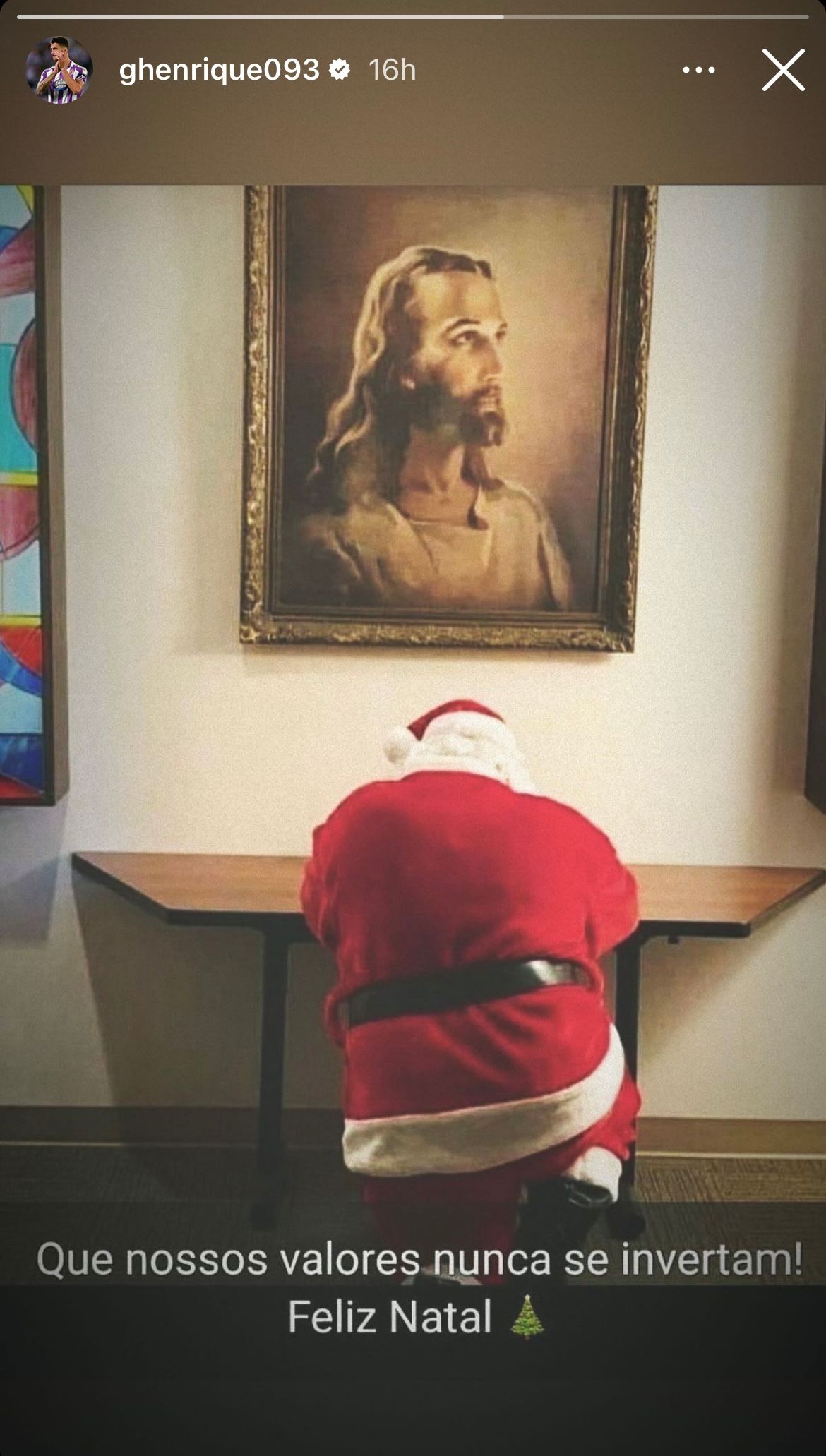  Historia en instagram de Navidad de Gustavo Henrique