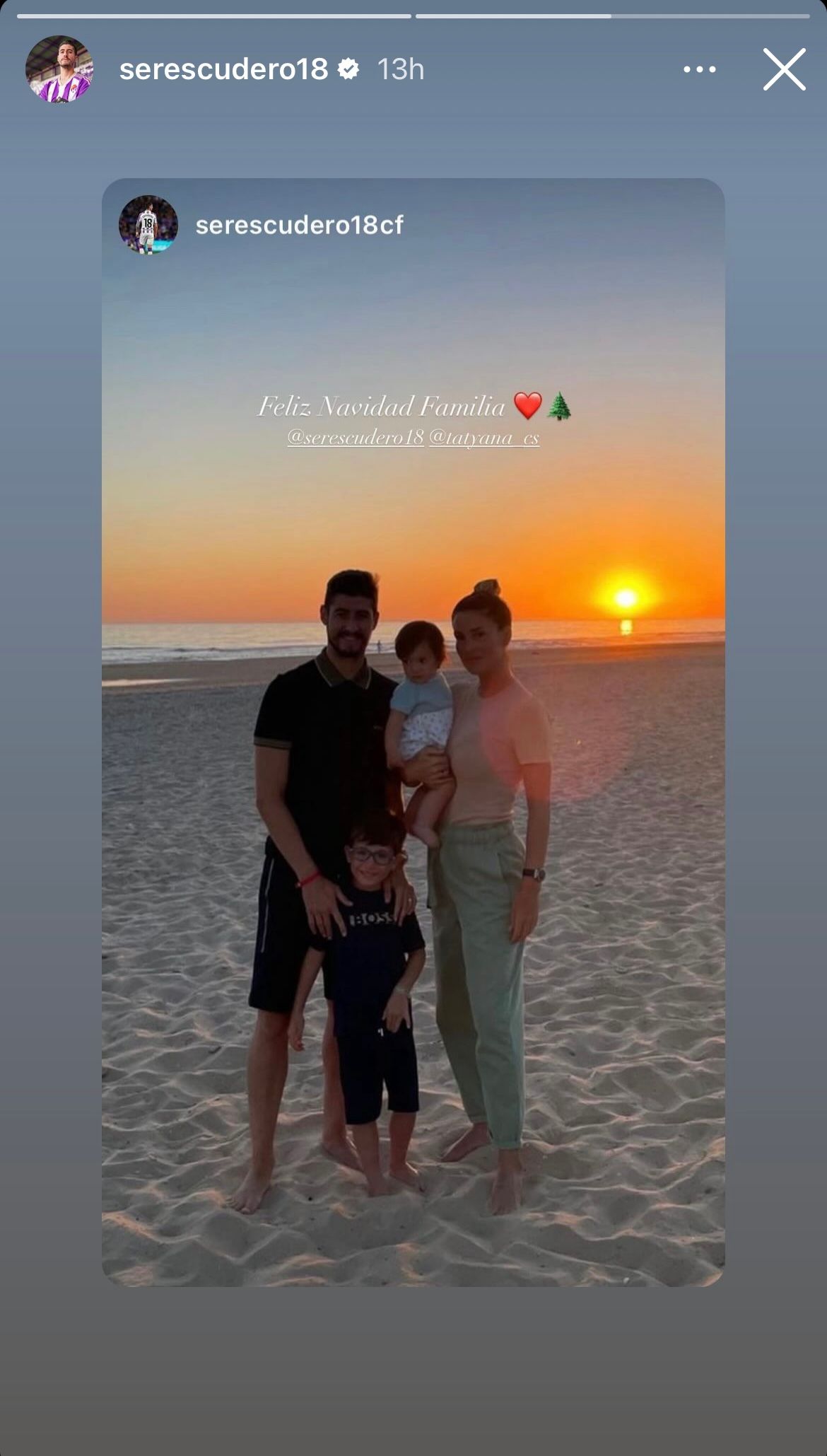  Historia en Instagram de Navidad de Sergio Escudero