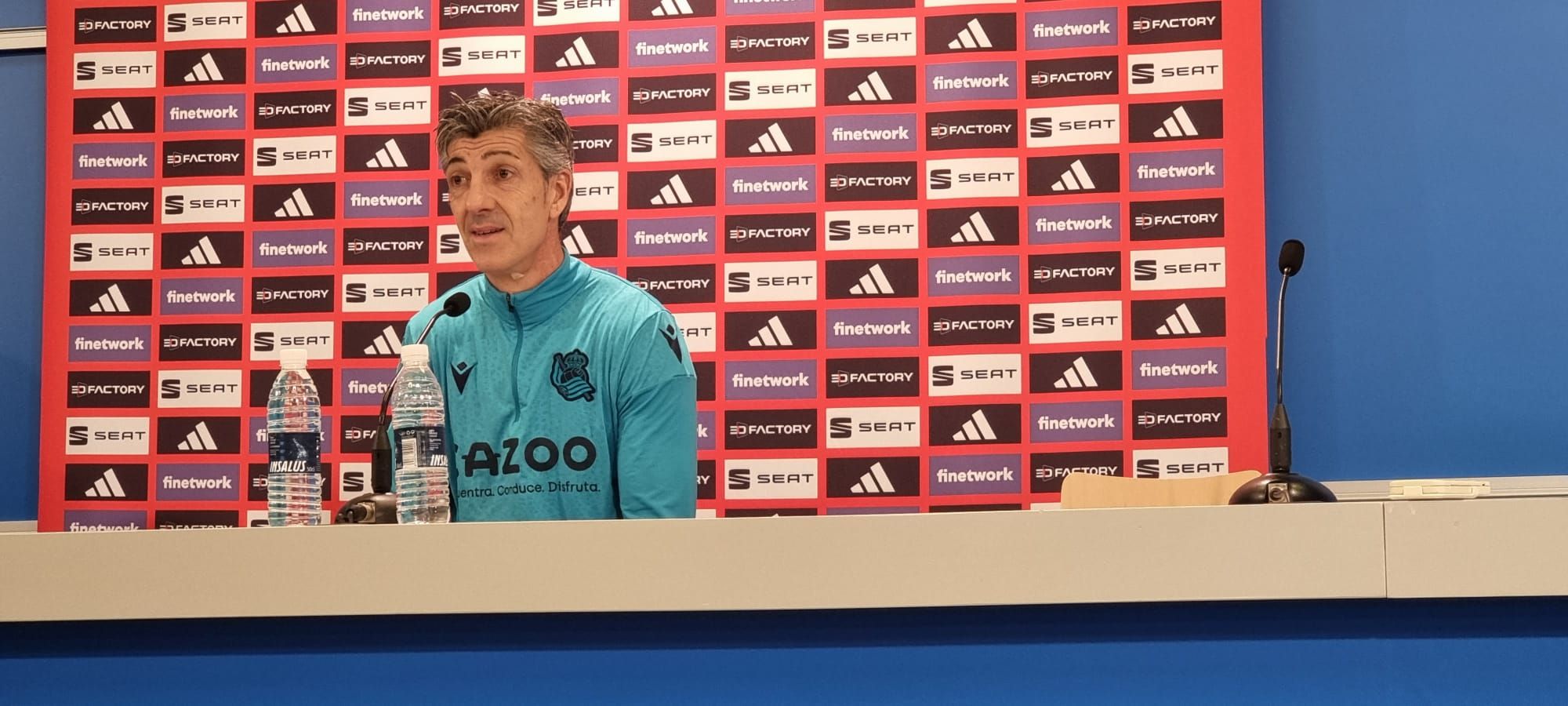  Imanol Alguacil, en la rueda de prensa previa al partido contra el Barcelona.