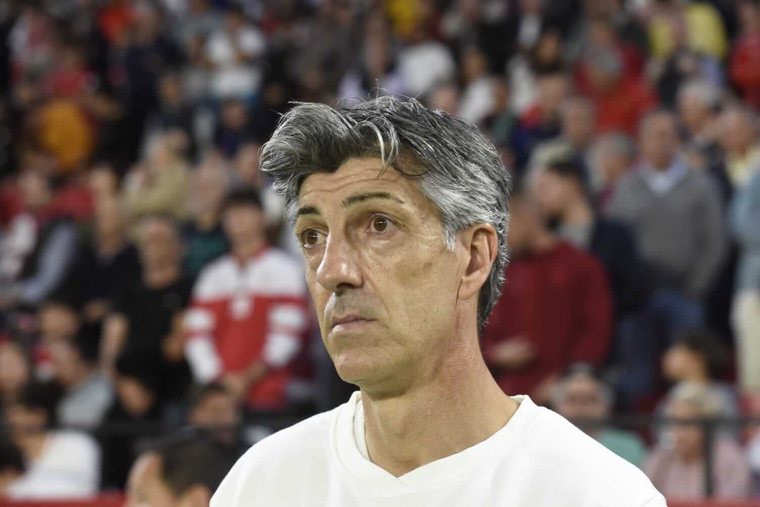  Imanol Alguacil, entrenador de la Real, en el Sánchez Pizjuán.