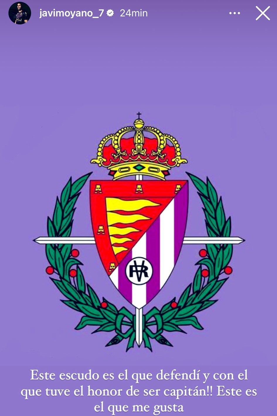 Javi Moyano sobre el escudo antiguo del Pucela.