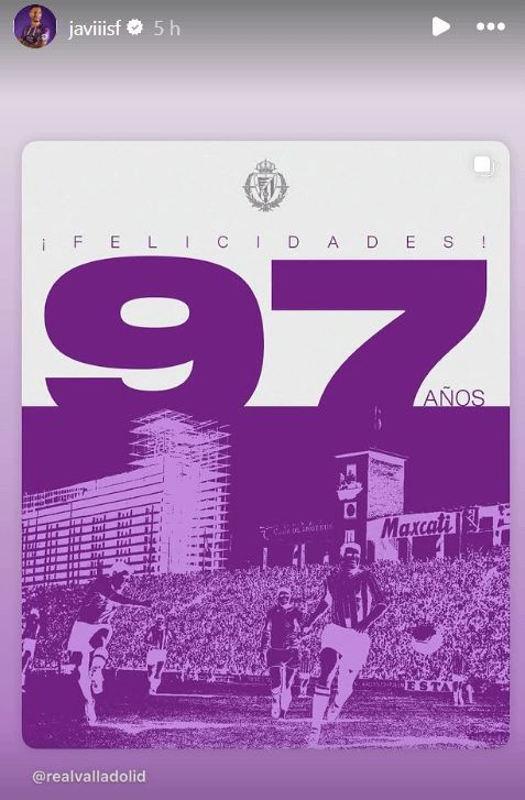  Javi Sánchez felicita al Real Valladolid.