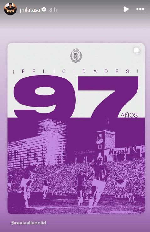  Juanmi Latasa felicita al Real Valladolid.