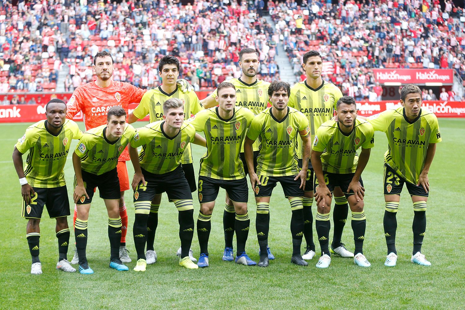  Once inicial del Real Zaragoza ante el Sporting en El Molinón.