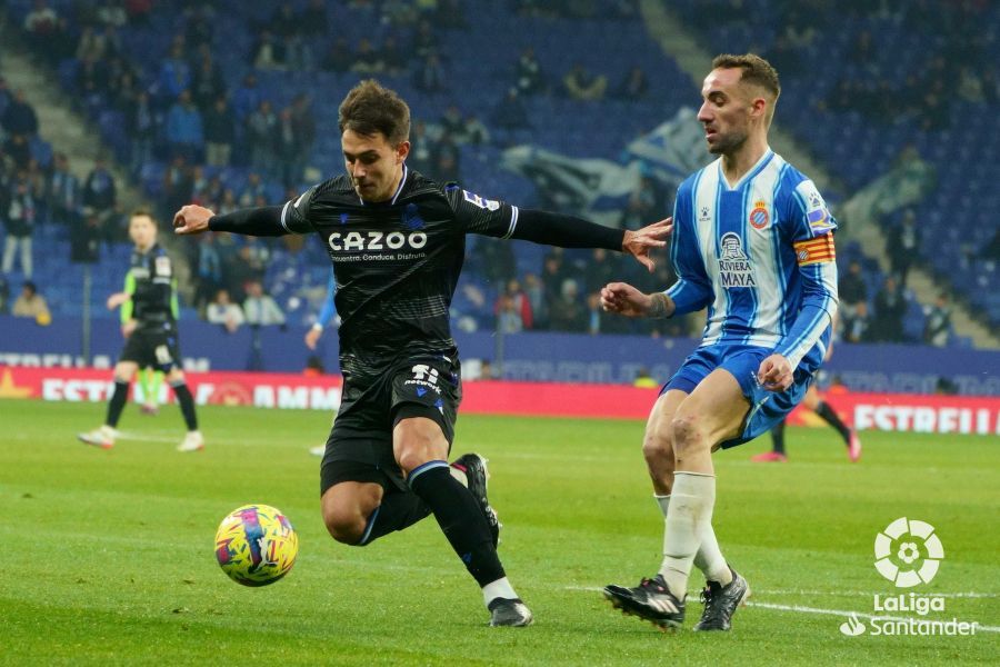  Martin Zubimendi hizo un partidazo en el RCDE Stadium.
