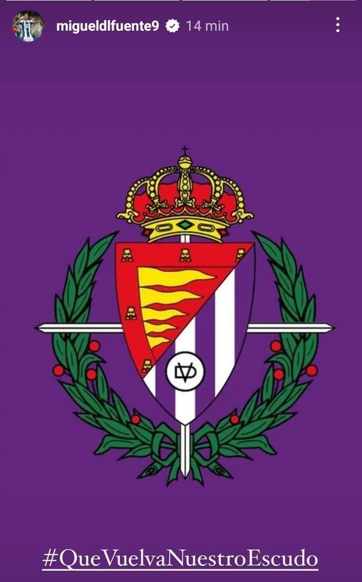 Miguel de la Fuente y el escudo antiguo del Valladolid.