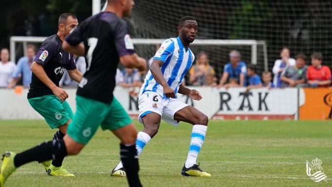  Modibo Sagnan en el amistoso ante el Racing de Santander.
