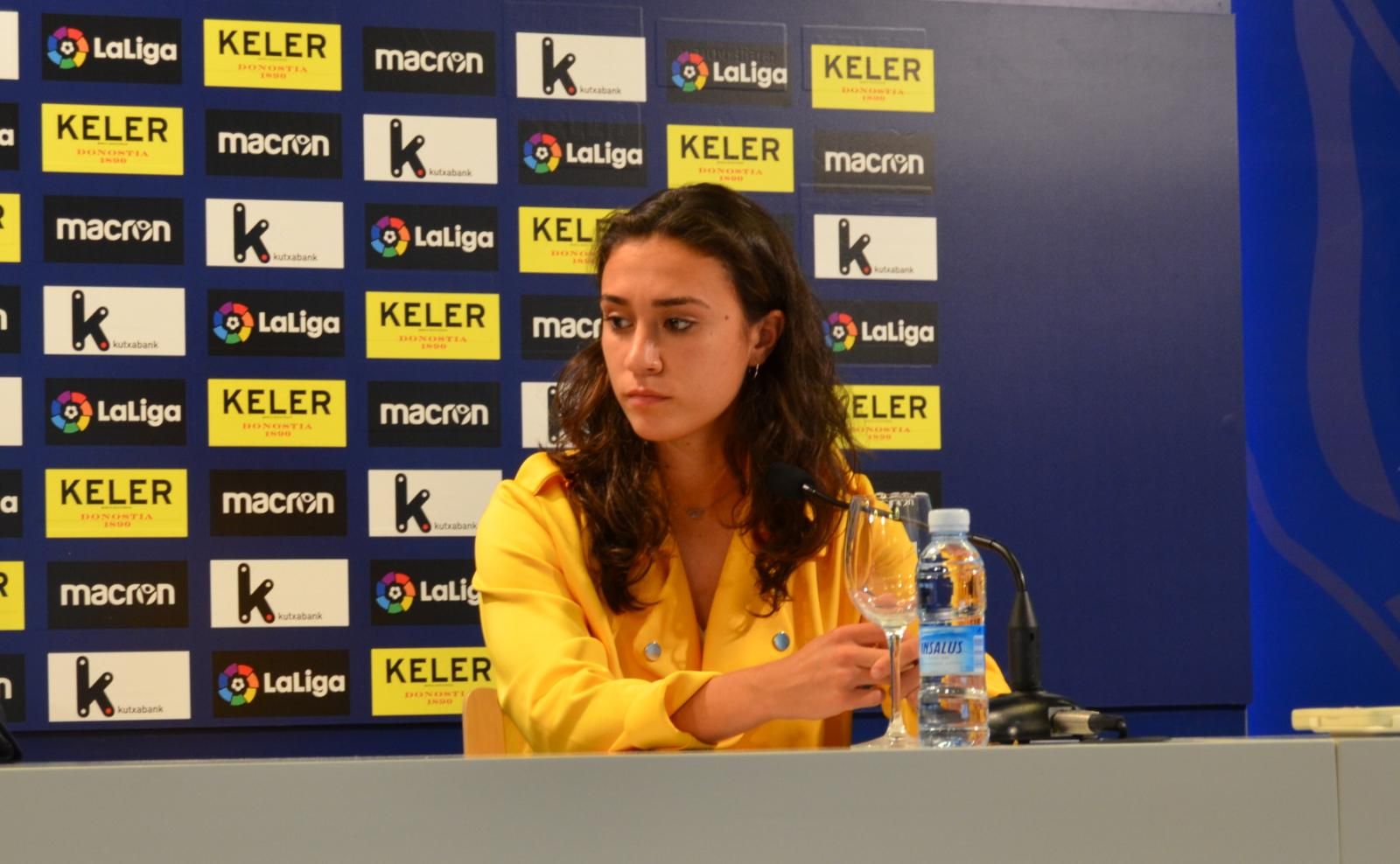  Nahikari García, en la rueda de prensa de su renovación con la Real Sociedad.