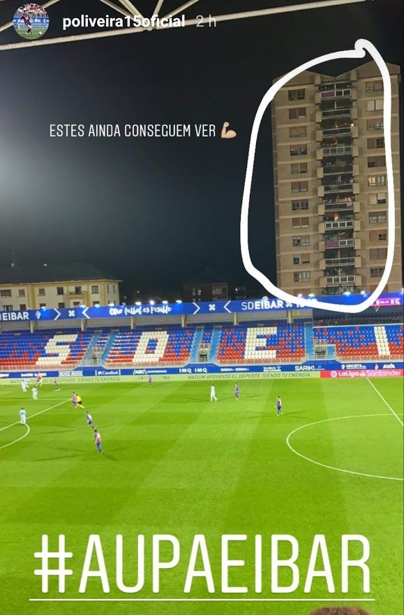  Los vecinos de las torres de Ipurua son de los pocos que han podido ver el partido