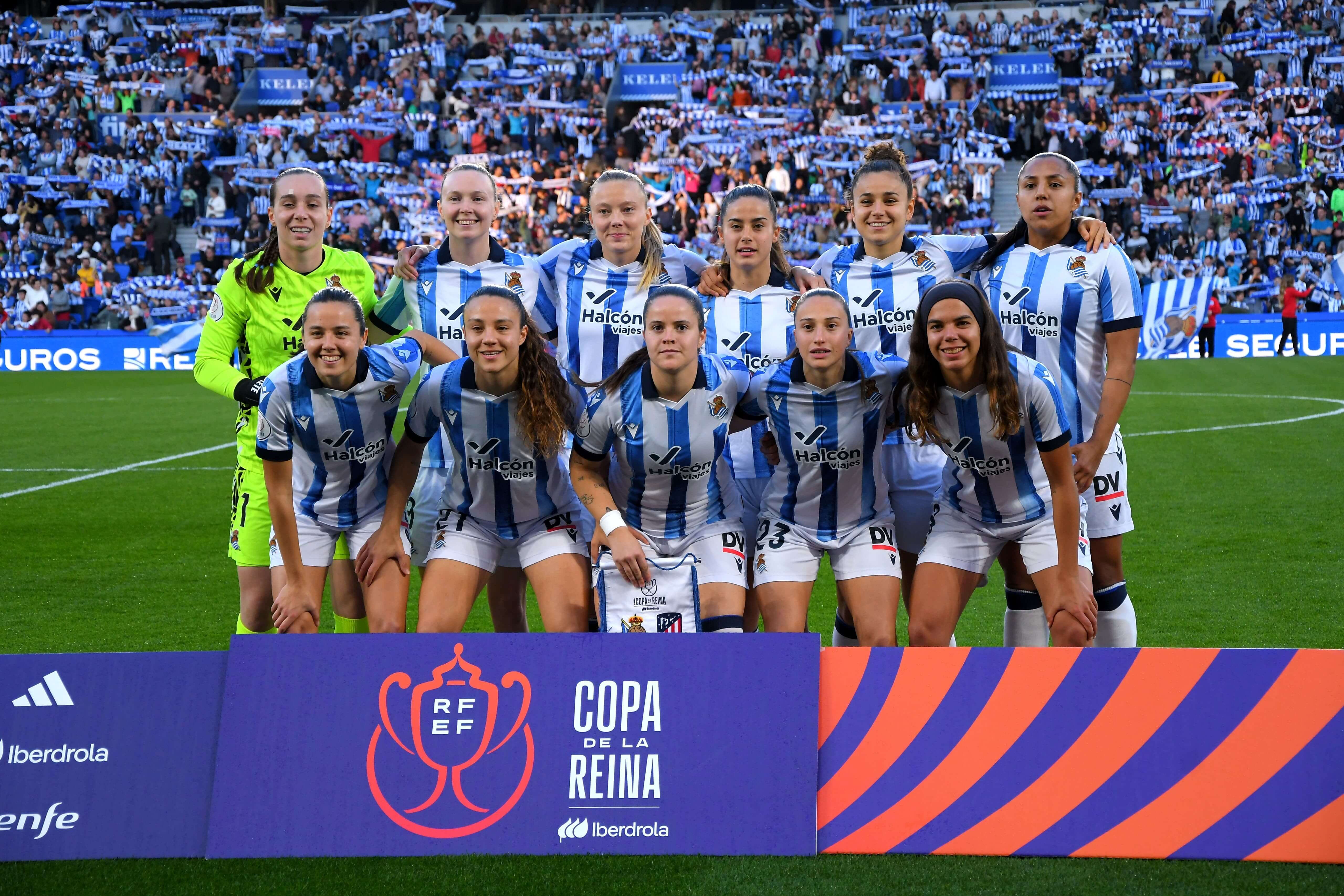 Once de la Real Sociedad ante el Atlético en la Copa de la Reina.