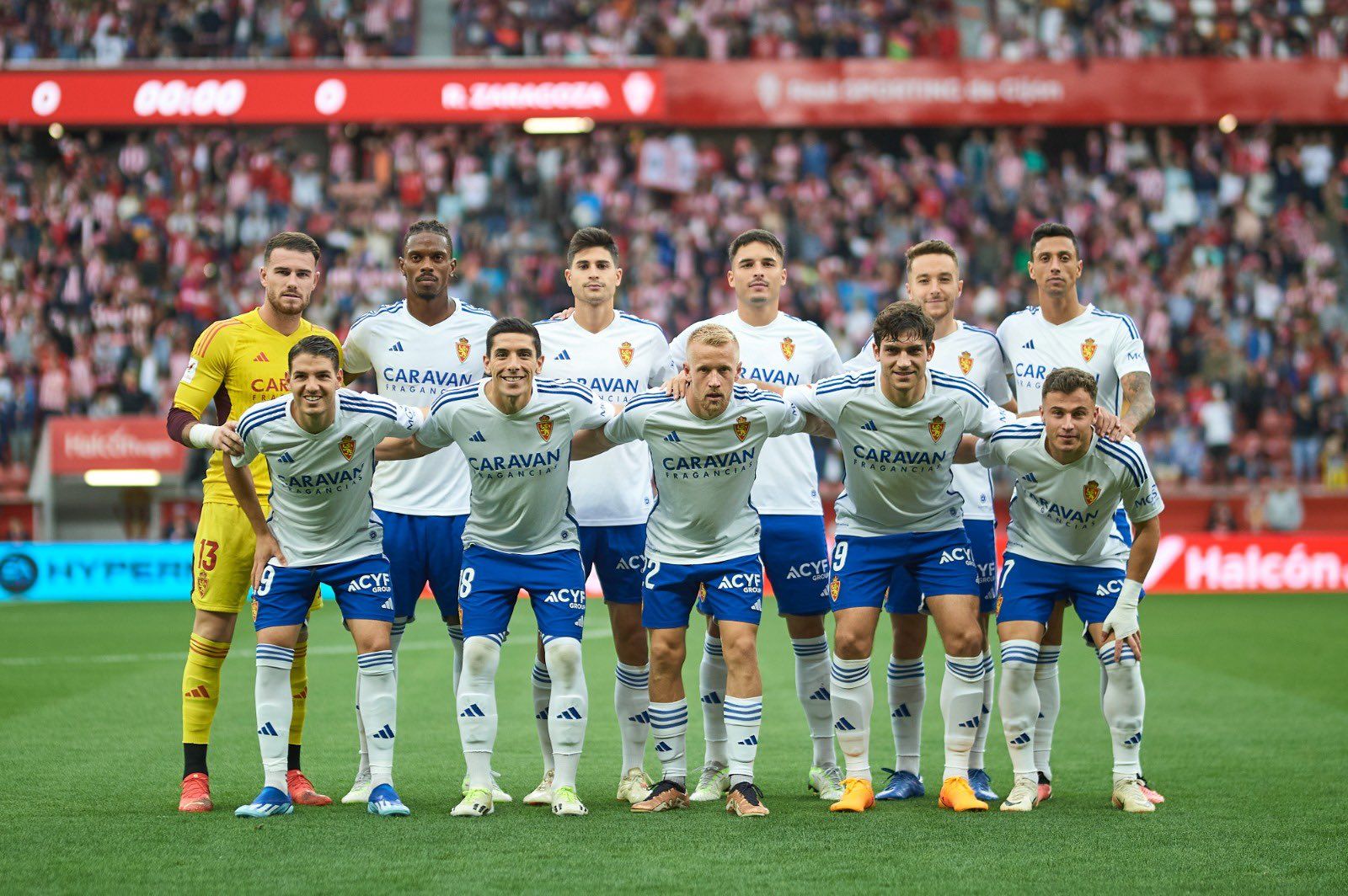  Once del Real Zaragoza ante el Sporting.