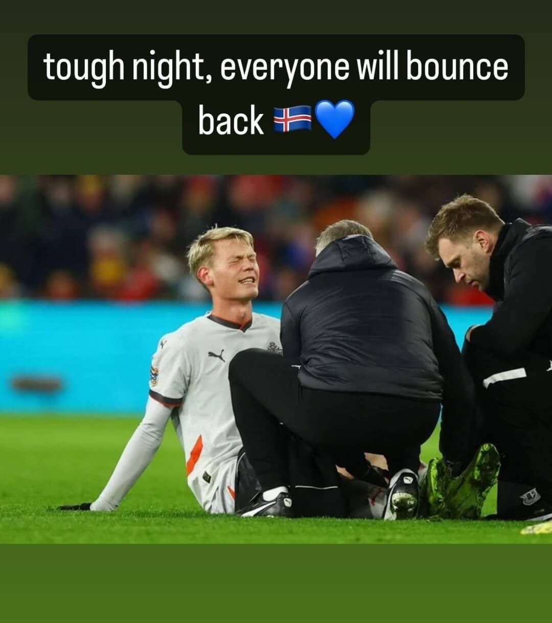 Orri Oskarsson pidió el cambio con Islandia por problemas musculares.