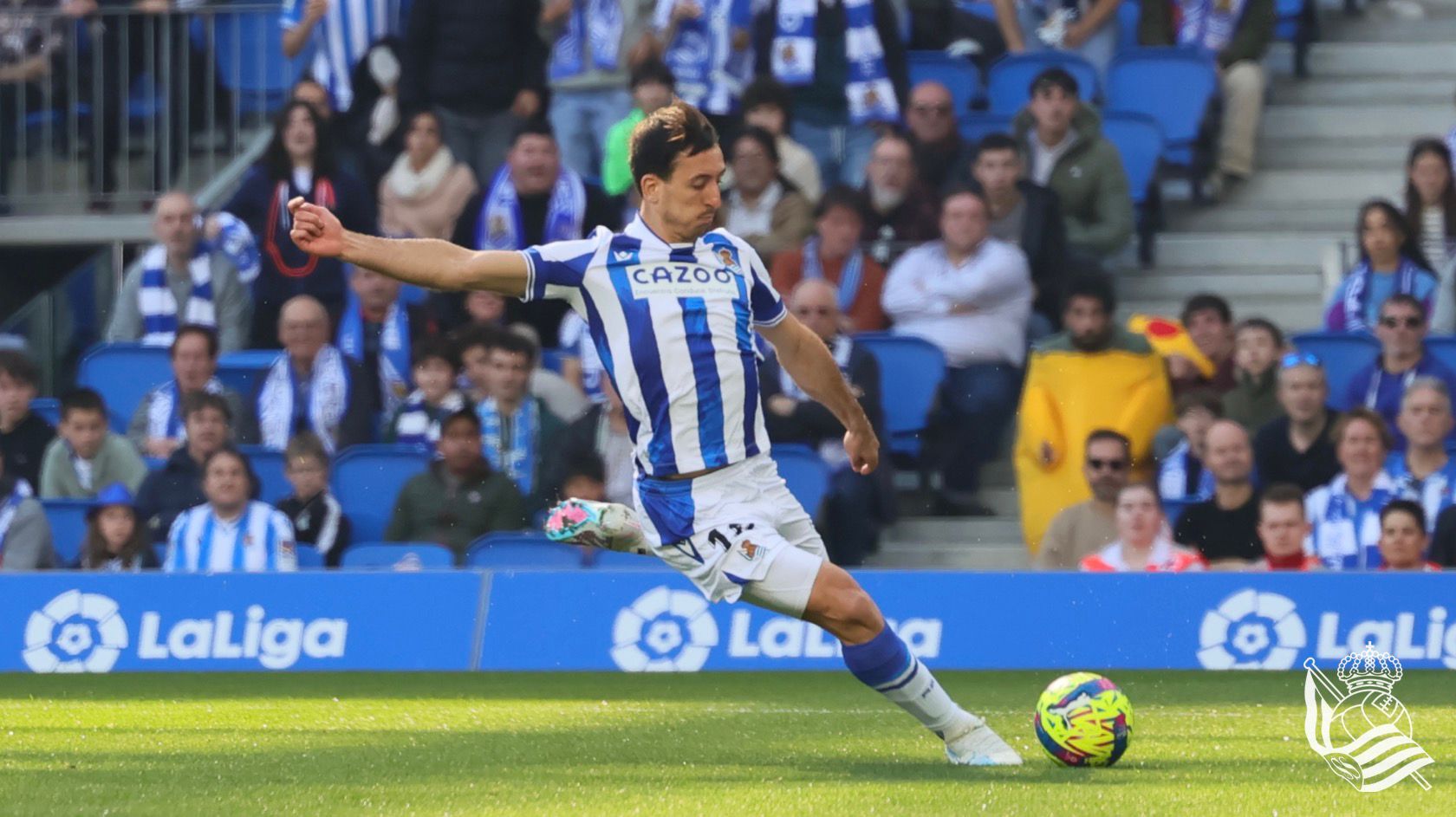  Mikel Oyarzabal fue el autor del primer gol de la Real ante el Celta de Vigo.