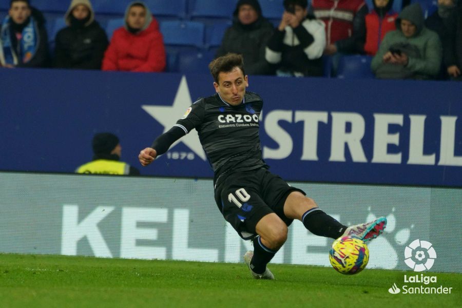 Mikel Oyarzabal, en el partido que jugó la Real Sociedad contra el Espanyol el pasado lunes.