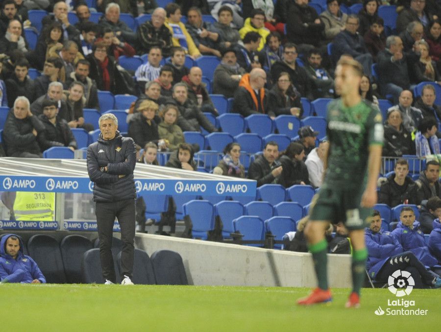  Quique Setién, en la banda de Anoeta