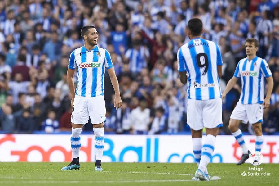 Mikel Merino celebra el gol ante el Getafe.