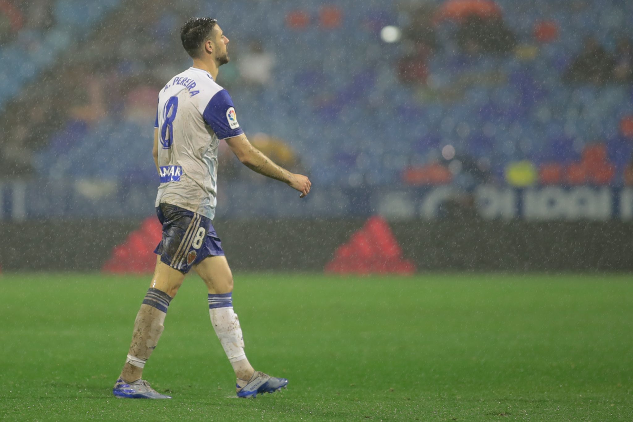  André Pereira, durante su debut con el Real Zaragoza ante el Numancia.