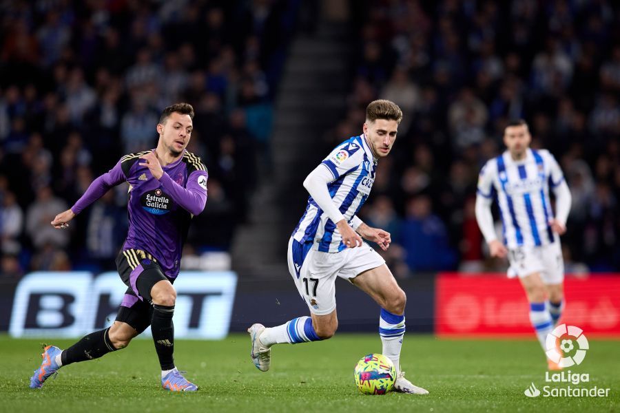 Robert Navarro, durante el Real Sociedad-Real Valladolid.