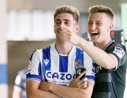 Robert Navarro y Benat Turrientes, en el Media Day.