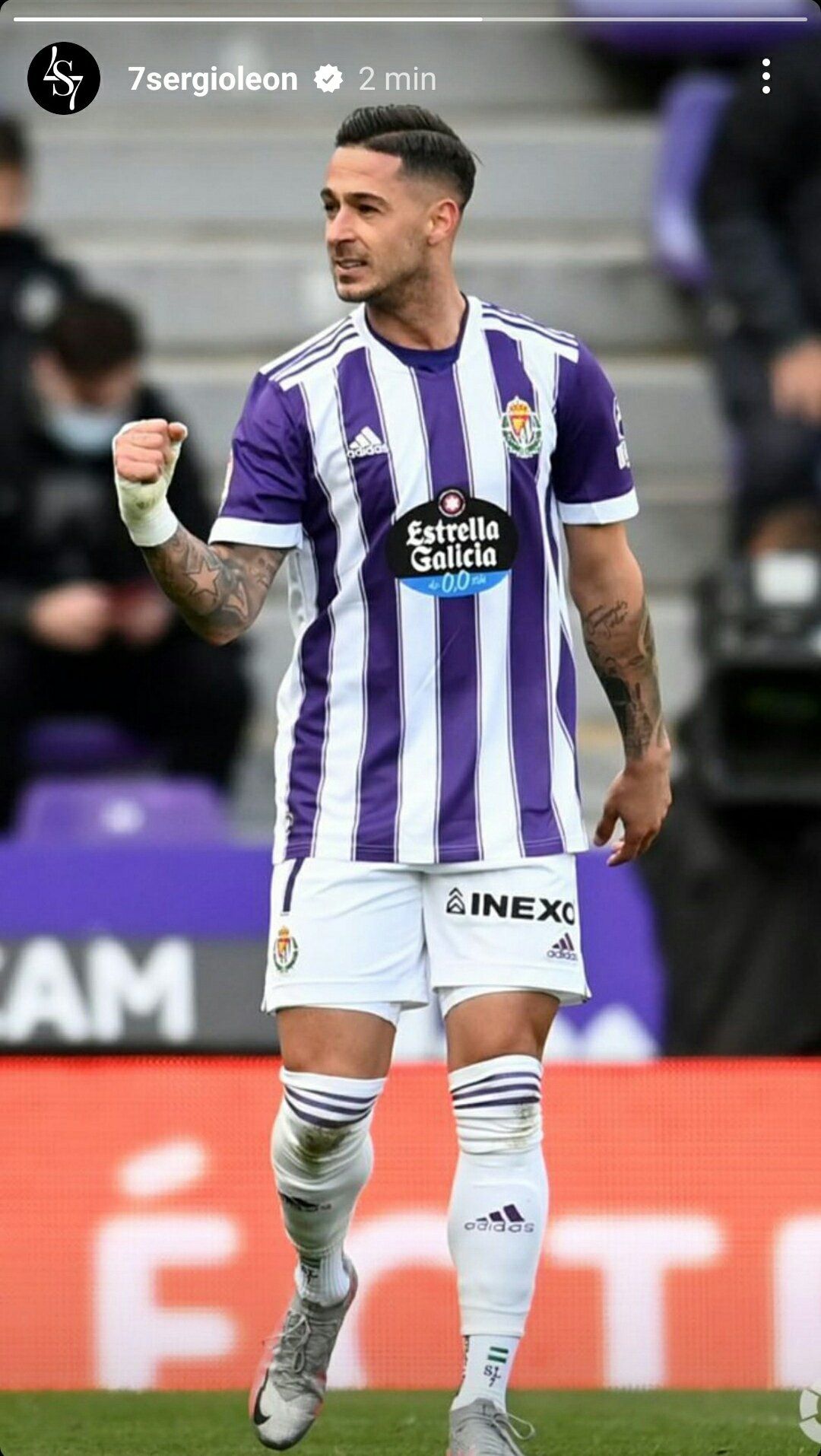 Sergio León, con la camiseta del Real Valladolid.