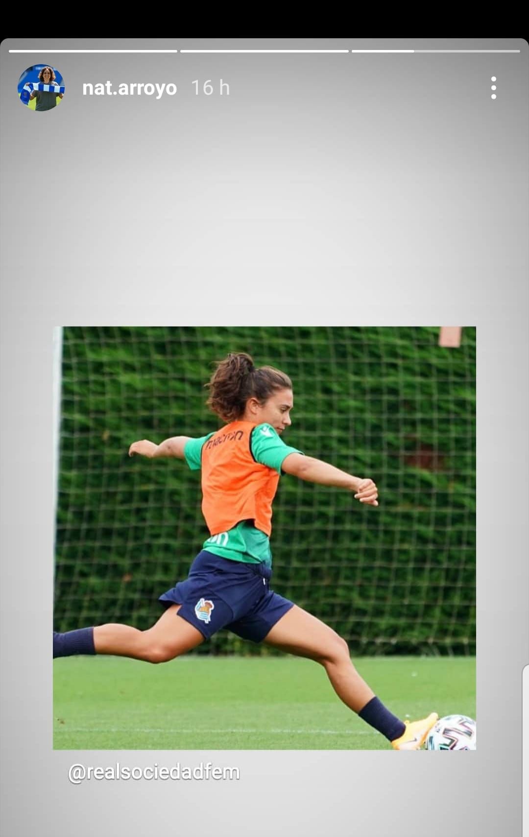  Story del Instagram de Natalia Arroyo con una foto de Nahikari García.