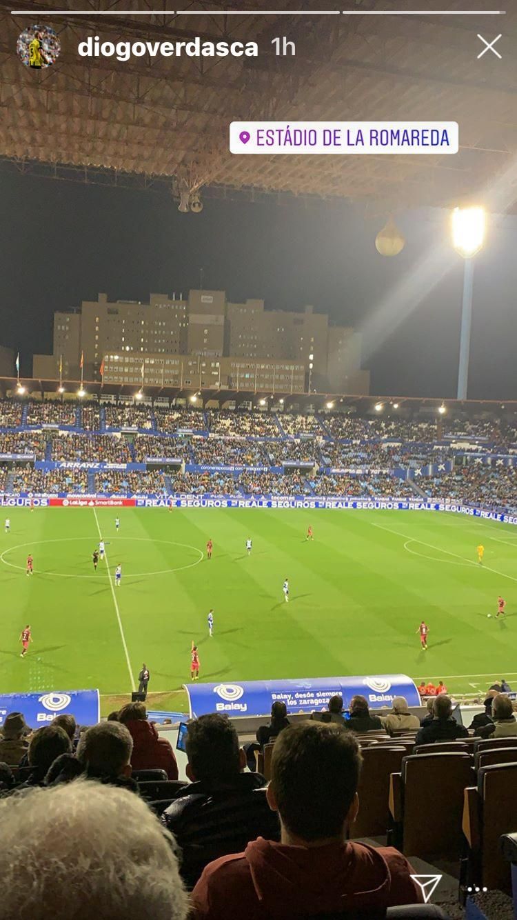  Diogo Verdasca, presente en La Romareda para ver el Real Zaragoza-Albacete.