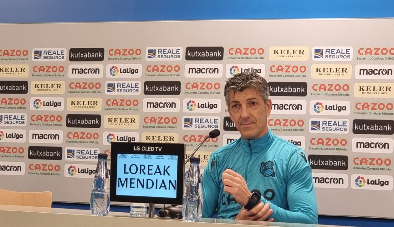  Imanol, en la rueda de prensa previa al duelo de Copa contra el Mallorca.