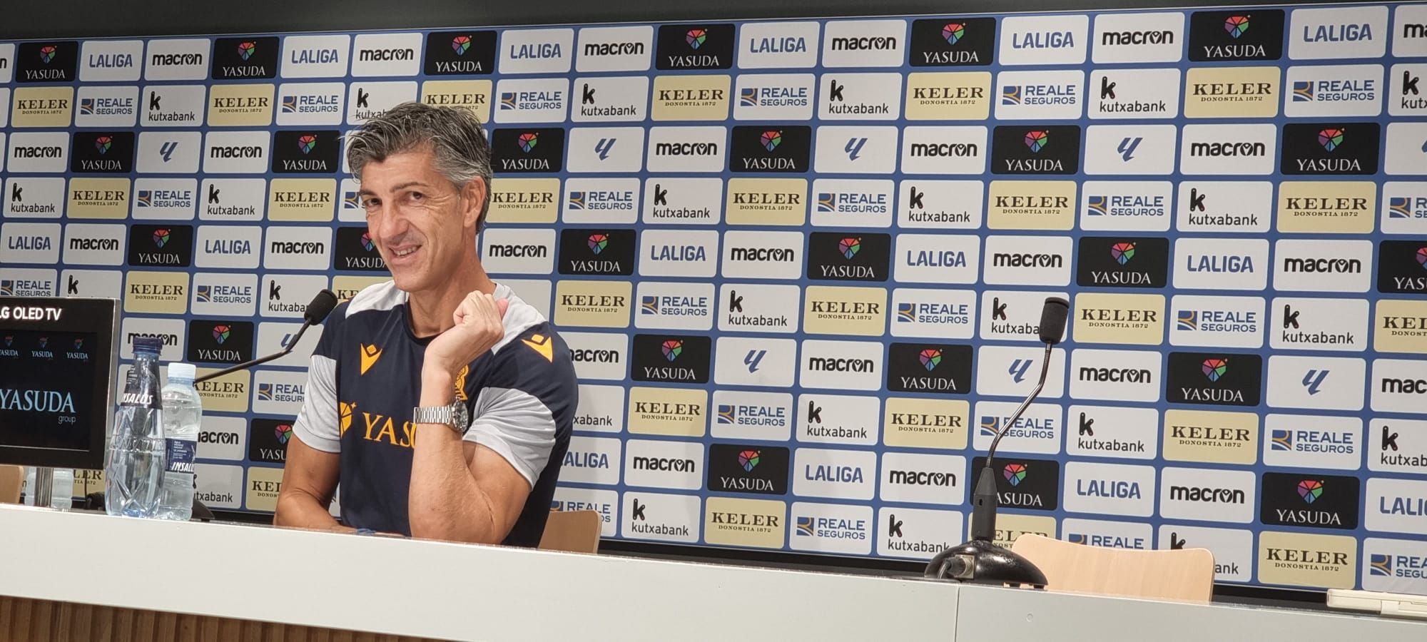  Imanol en la rueda de prensa previa al Buñol - Real Sociedad.