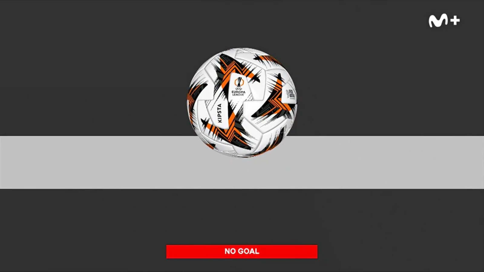  El frame exacto que determina el acierto de la tecnología de gol (Captura: Movistar Fútbol).