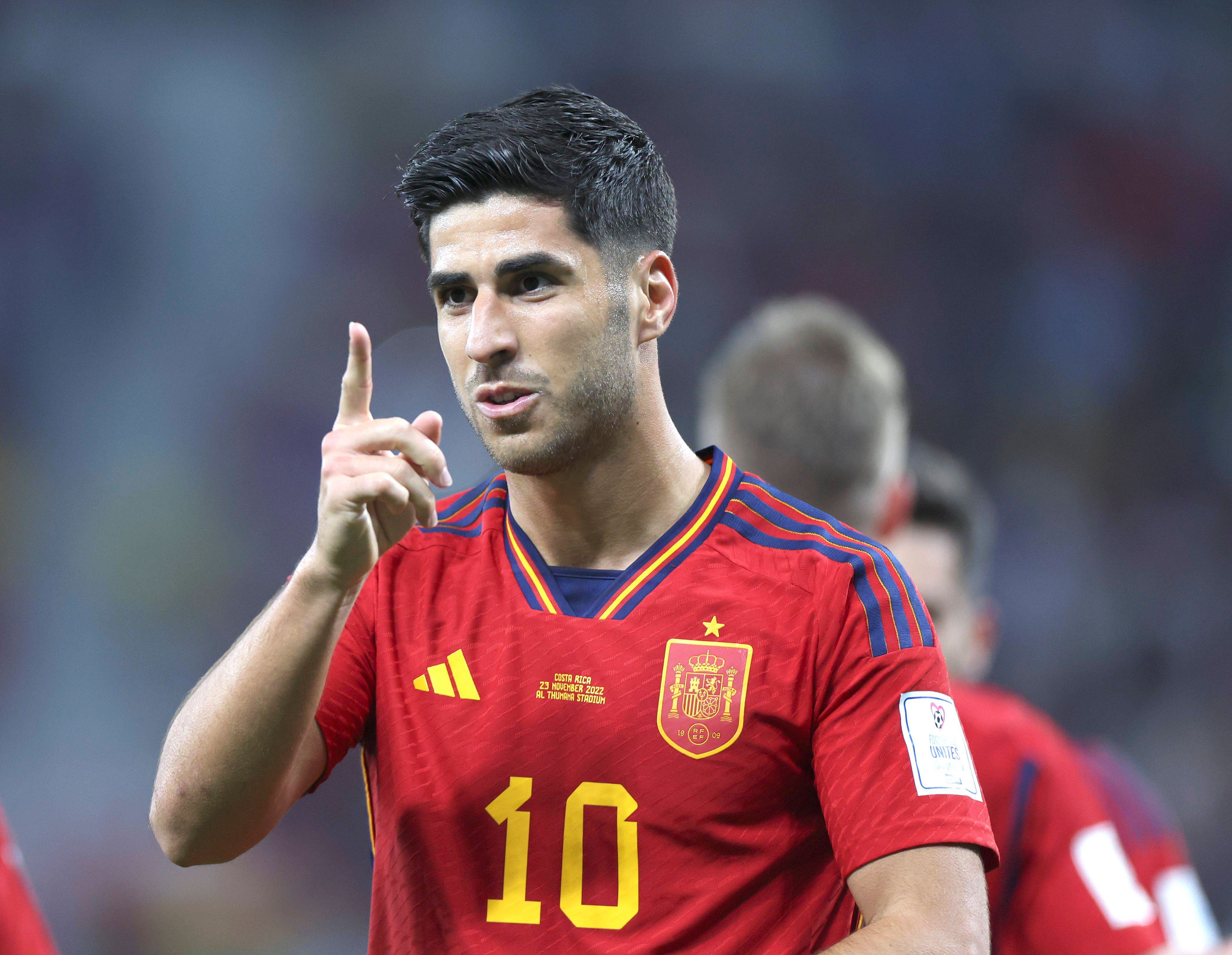  Marco Asensio celebra su gol en el España-Costa Rica.