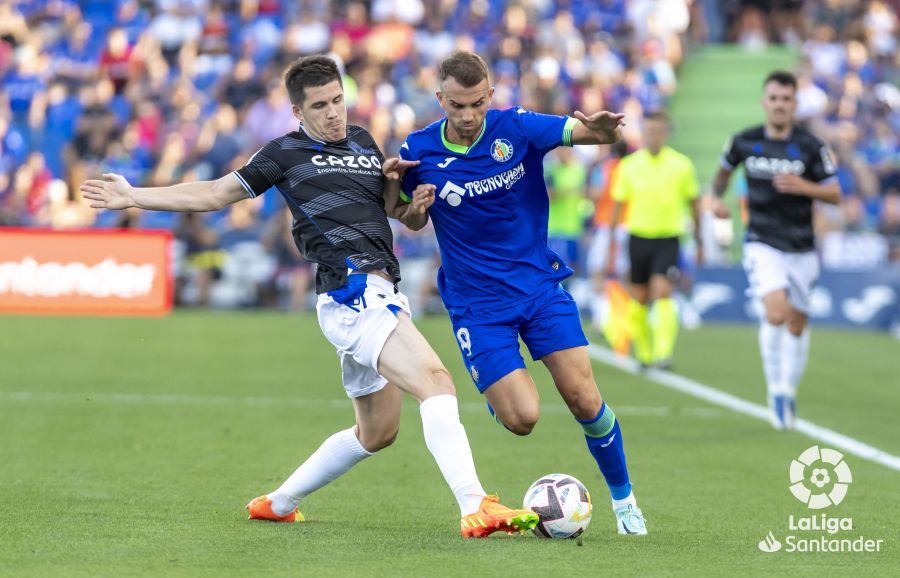Zubeldia, durante el Getafe-Real Sociedad.