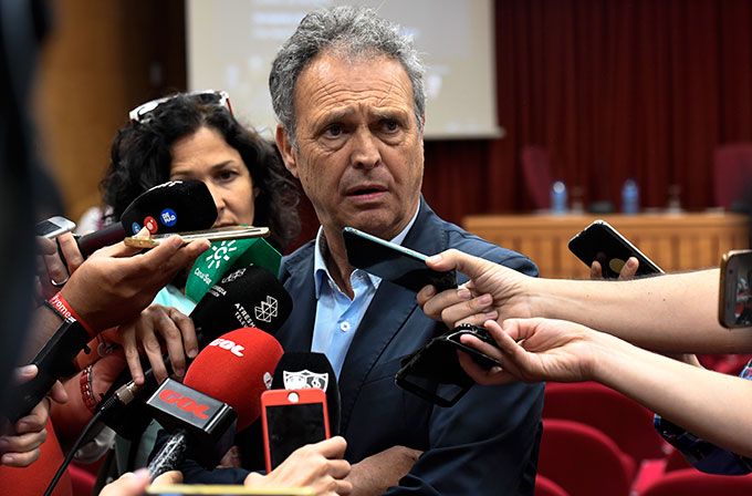 Joaquín Caparrós, director técnico del Sevilla, en el Máster de Periodismo Deportivo..