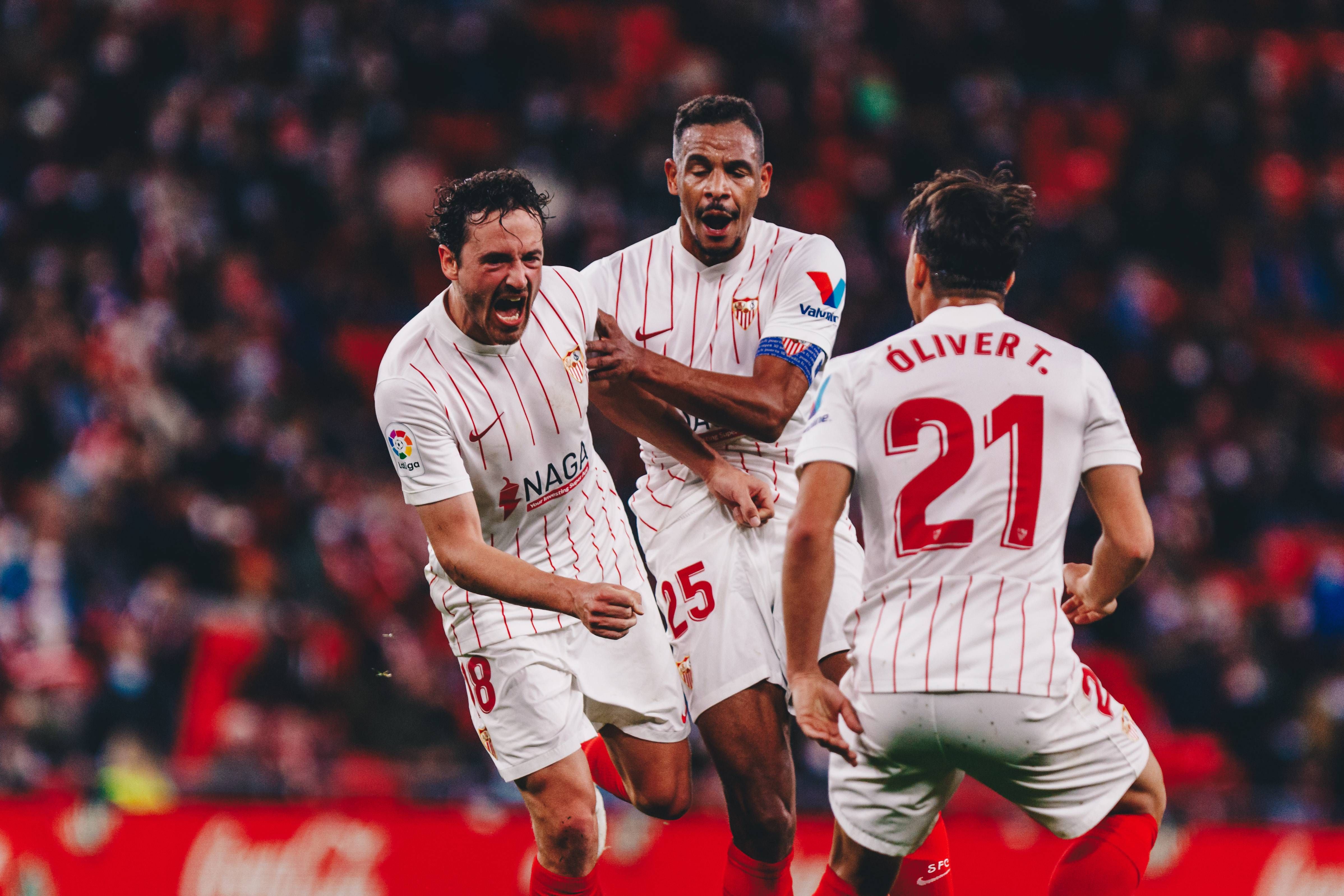  Delaney celebra su gol en San Mamés.