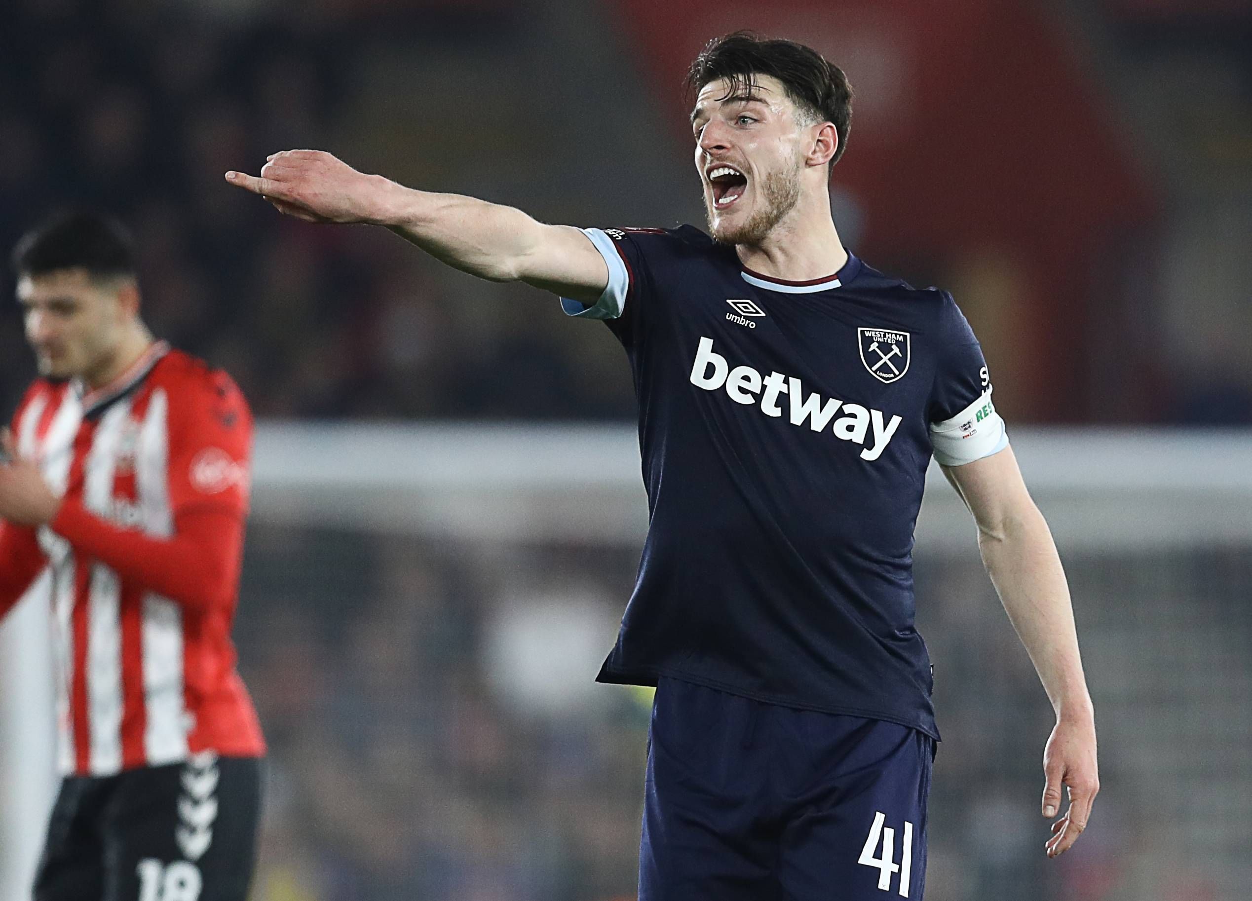  Declan Rice, en un partido con el West Ham.