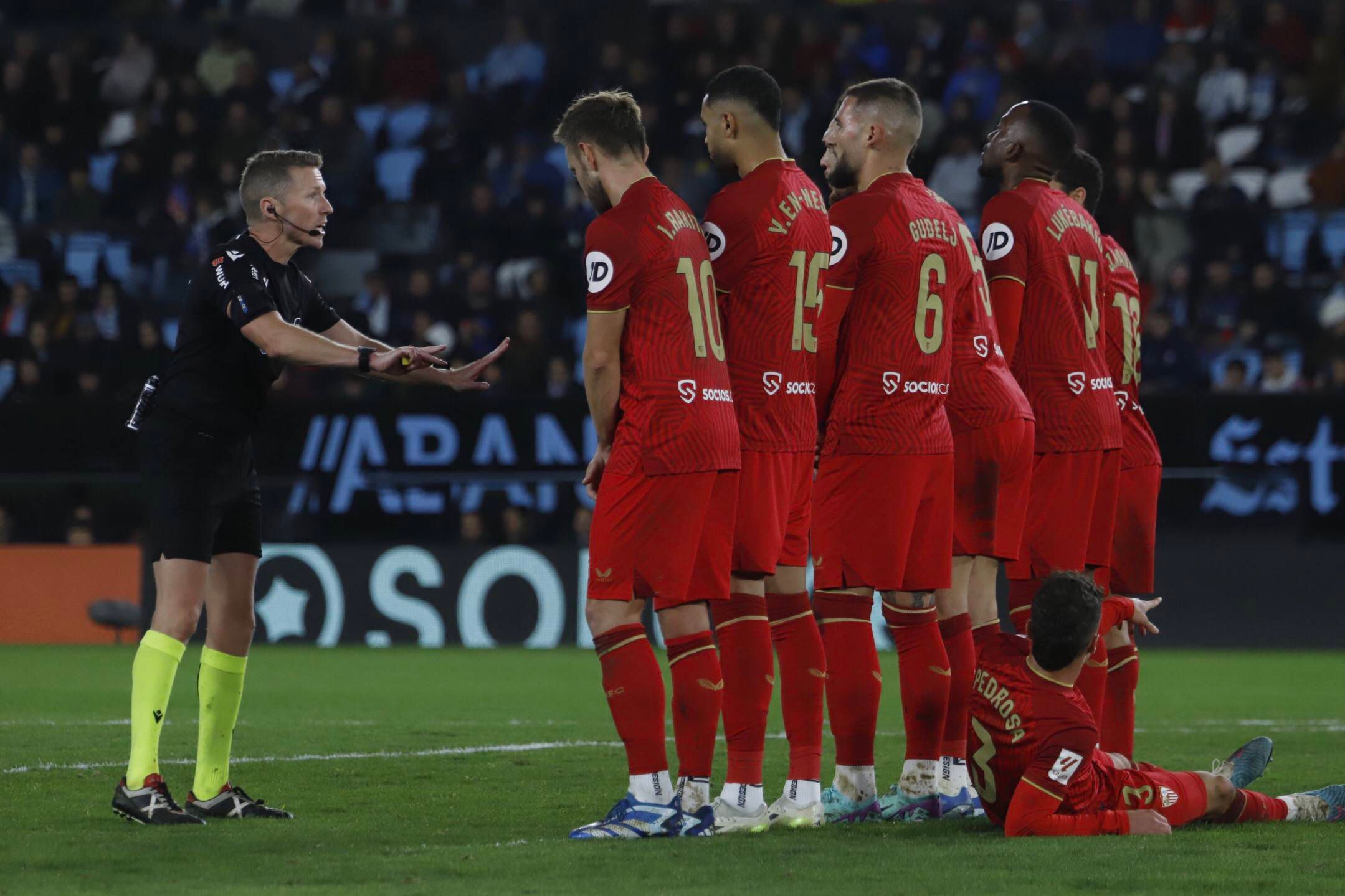 Hernández Hernández, en el partido entre el Celta de Vigo y el Sevilla.
