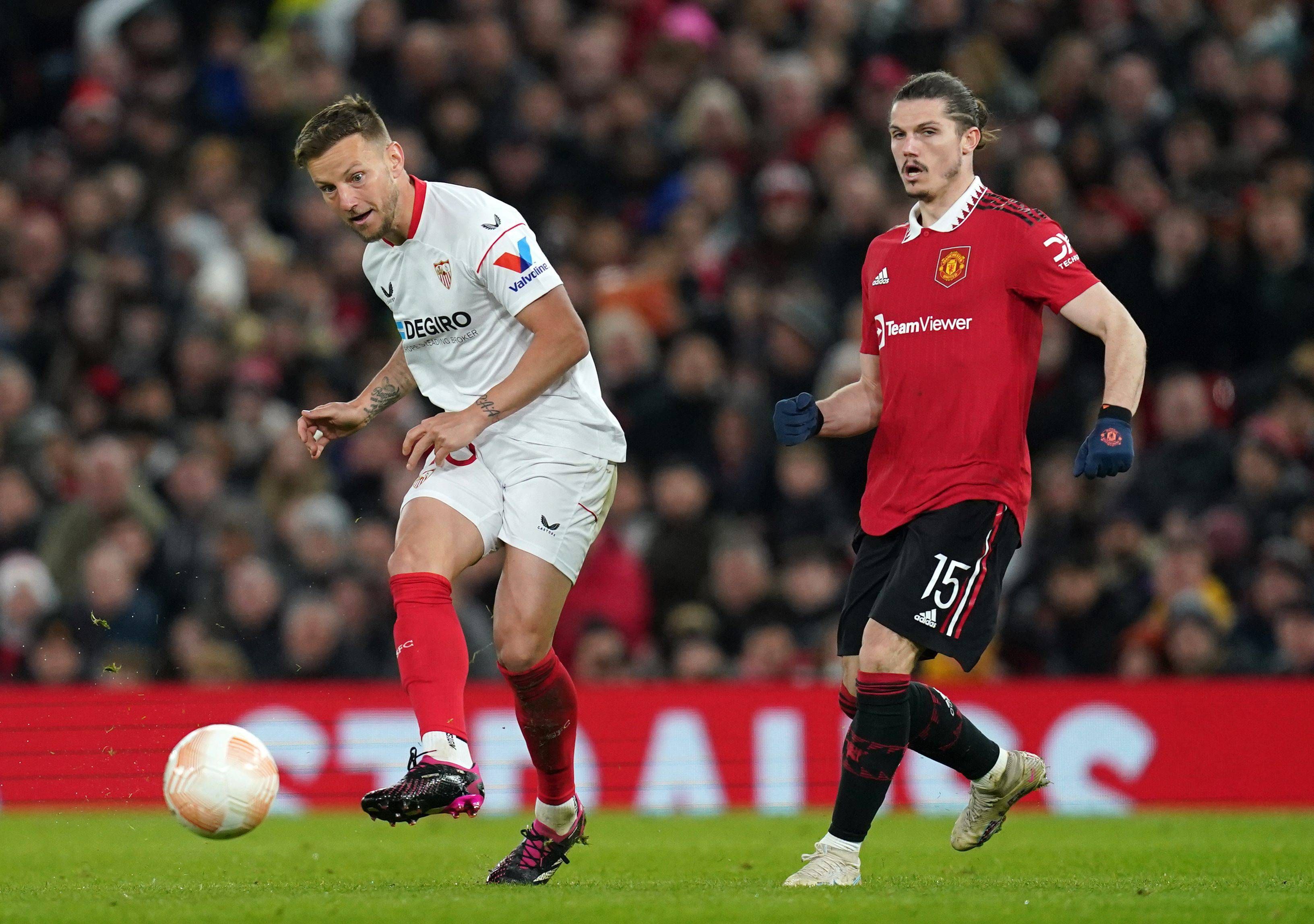 Rakitic, ante el Manchester United.