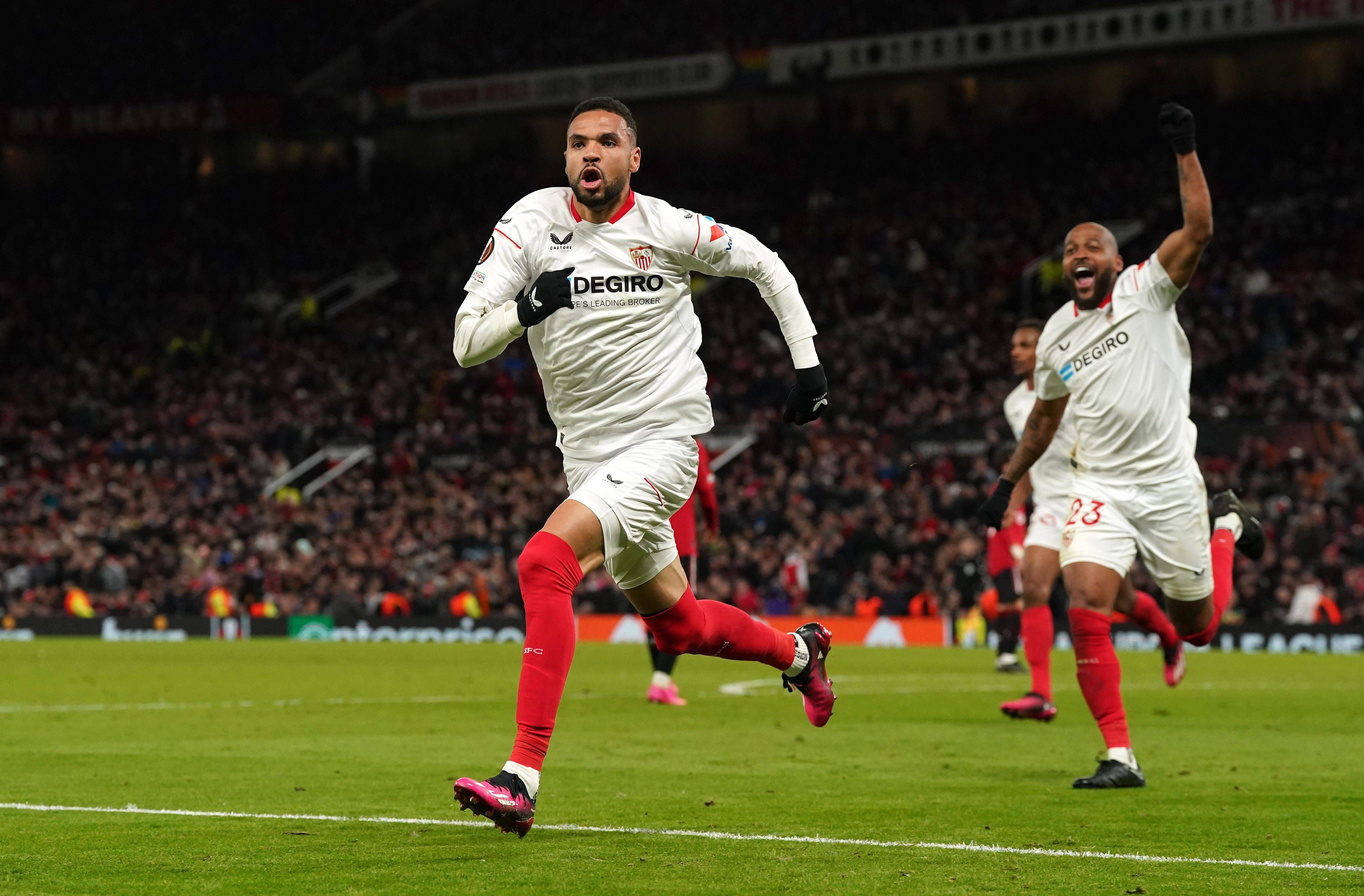  En-Nesyri, celebrando su gol ante el United.