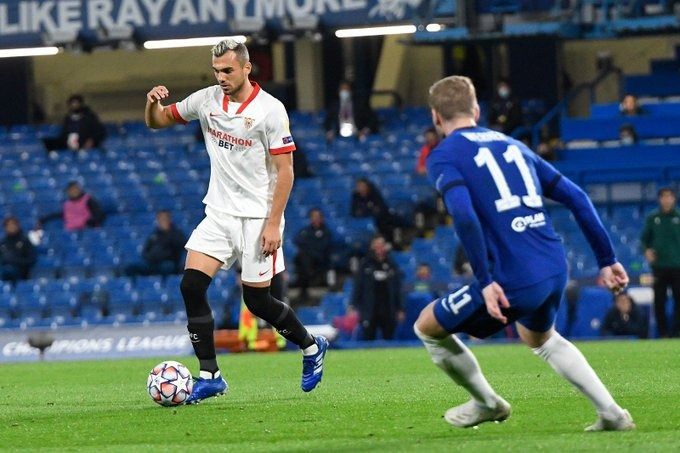  Joan Jordán, en el Chelsea-Sevilla.