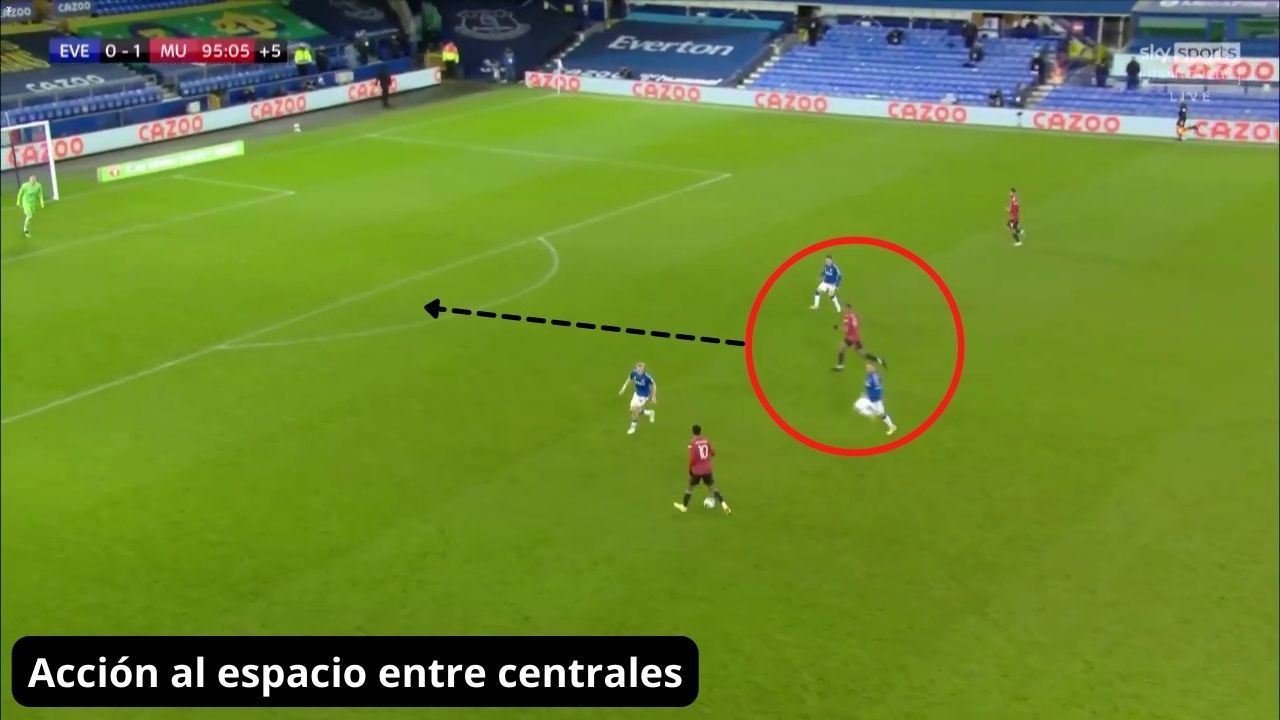 Acción de Martial como 9.