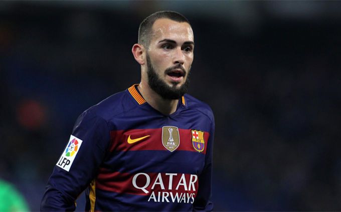 Aleix Vidal, jugando con el Barcelona.