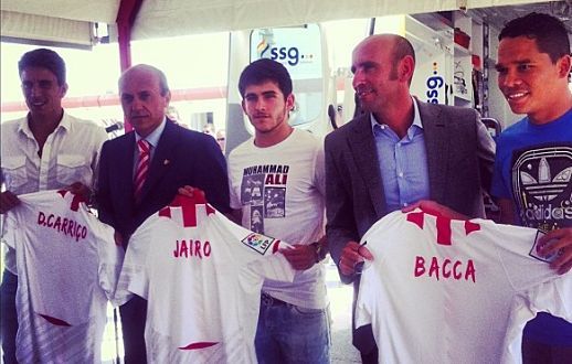  Del Nido y Monchi presentan a Carriço, Jairo y Bacca.