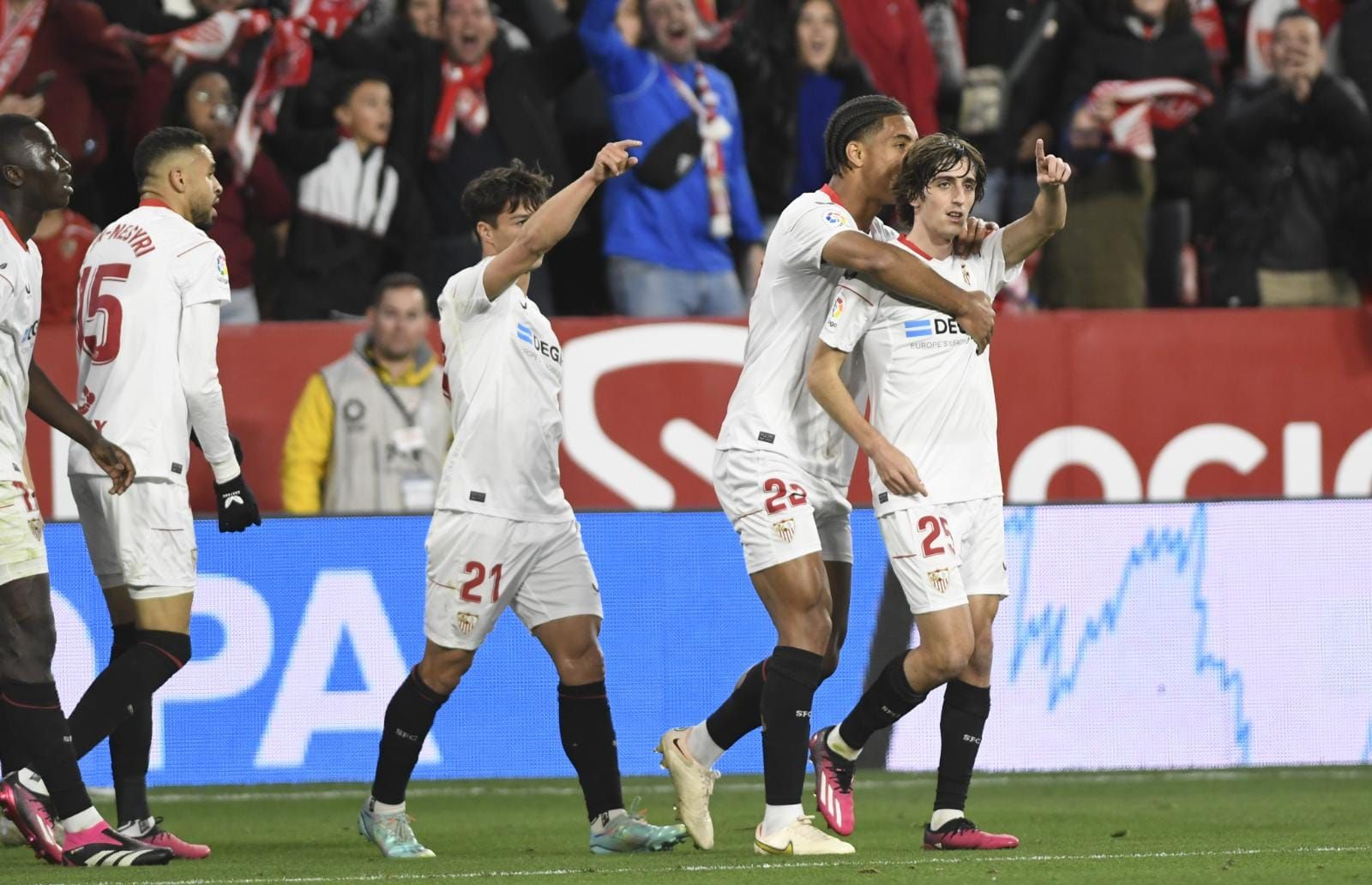  Bryan Gil celebra su gol ante el Mallorca